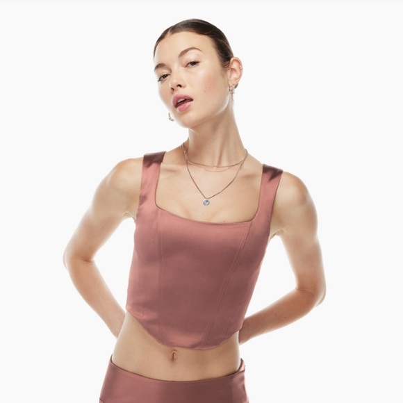 Aritzia Sunday Best Black Shiloh Satin Bustier - Picture 1 of 8